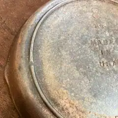 cast iron skillet after removing rust from one spot