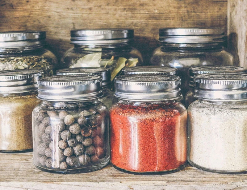 salt a spice in jars