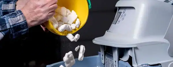 calculate the salt water softener adding pellets to brine tank