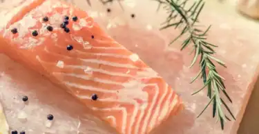 cooking salmon on a Himalayan salt block