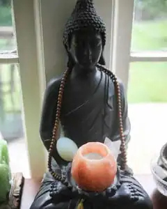salt candle holder for meditation