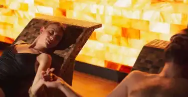 halotherapy salt room couple relaxing