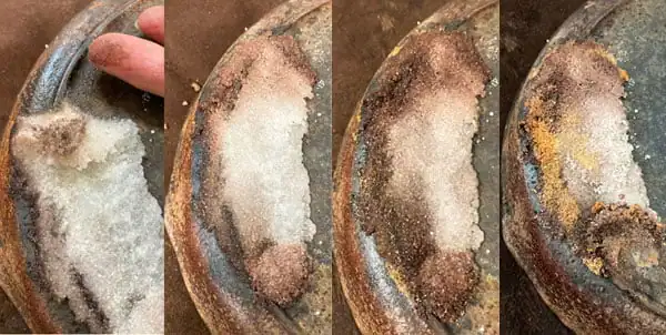 salt and rust removal time lapse