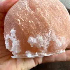 salt recrystallization on Himalayan salt block