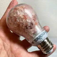 Himalayan salt lamp within a bulb form factor