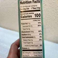 how much salt in butter nutrition label