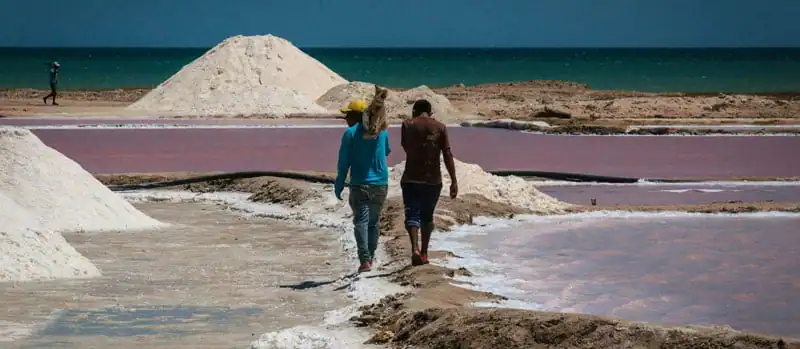 sea salt evaporation pans in Columbia