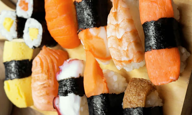 iodine rich ocean fish and nori seaweed sushi