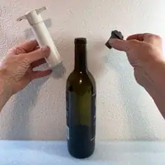 VacuVin pumps air out of opened wine bottles